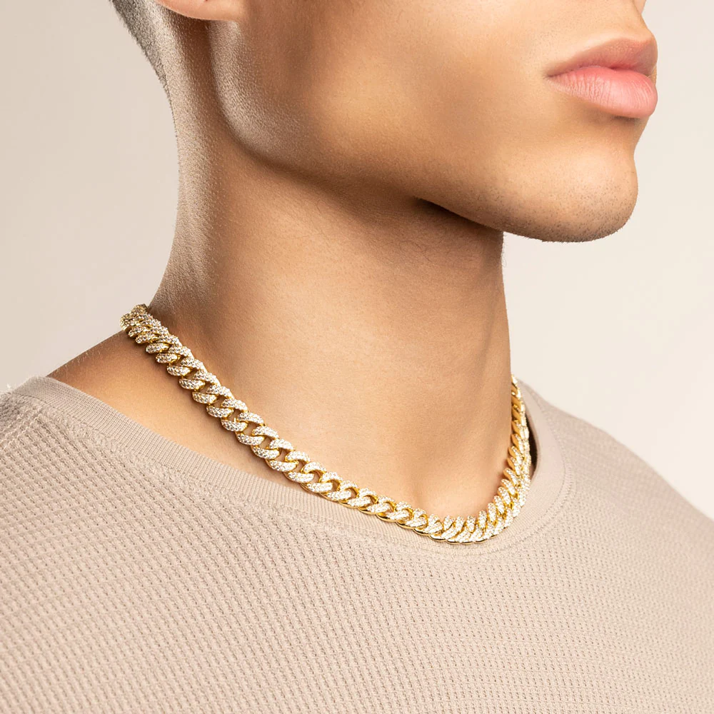 Flooded Diamond Cuban Link Chain (10mm) - Image 8