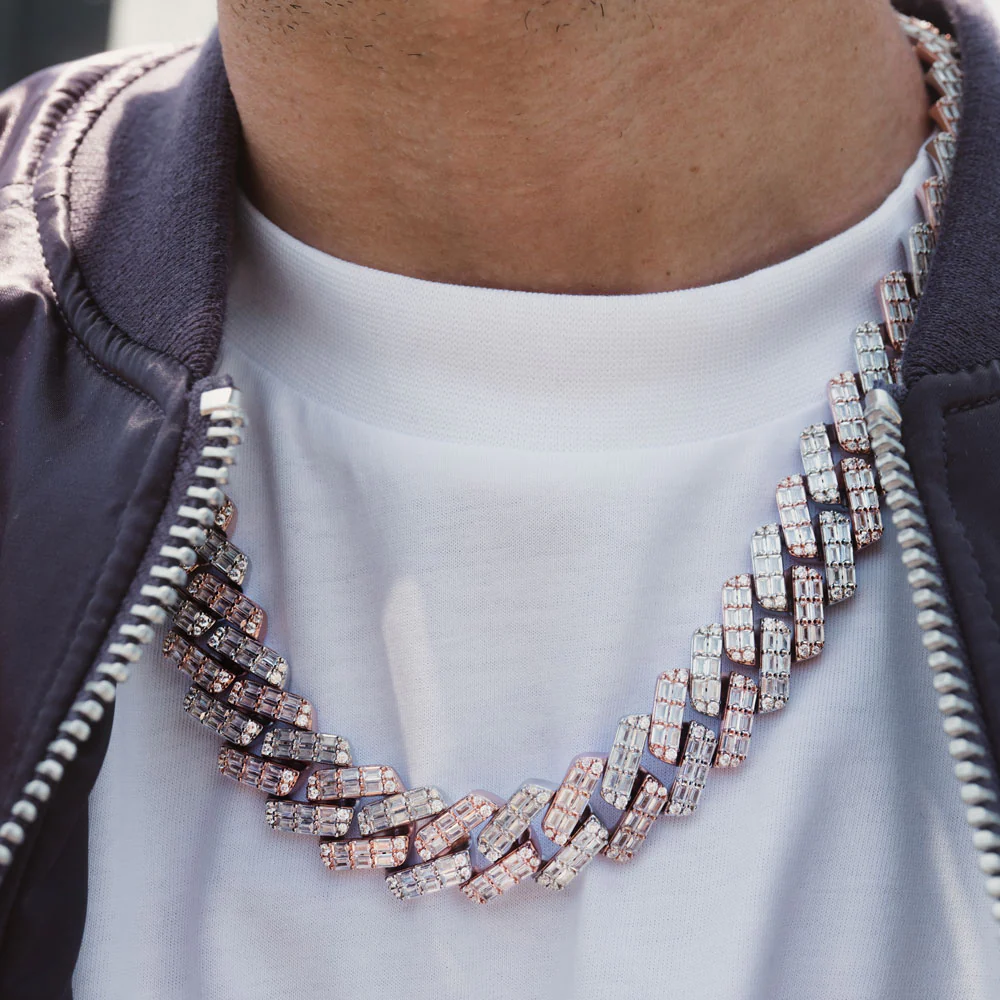2 Row Diamond Cuban Chain Baguette 18mm - Image 4