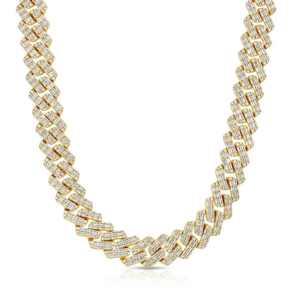2 Row Diamond Cuban Chain Baguette 18mm - Image 6