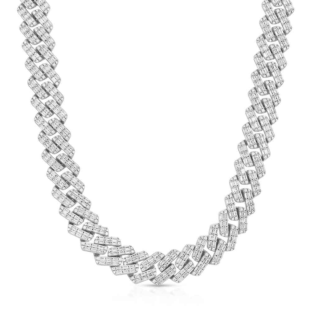 2 Row Diamond Cuban Chain Baguette 18mm - Image 9