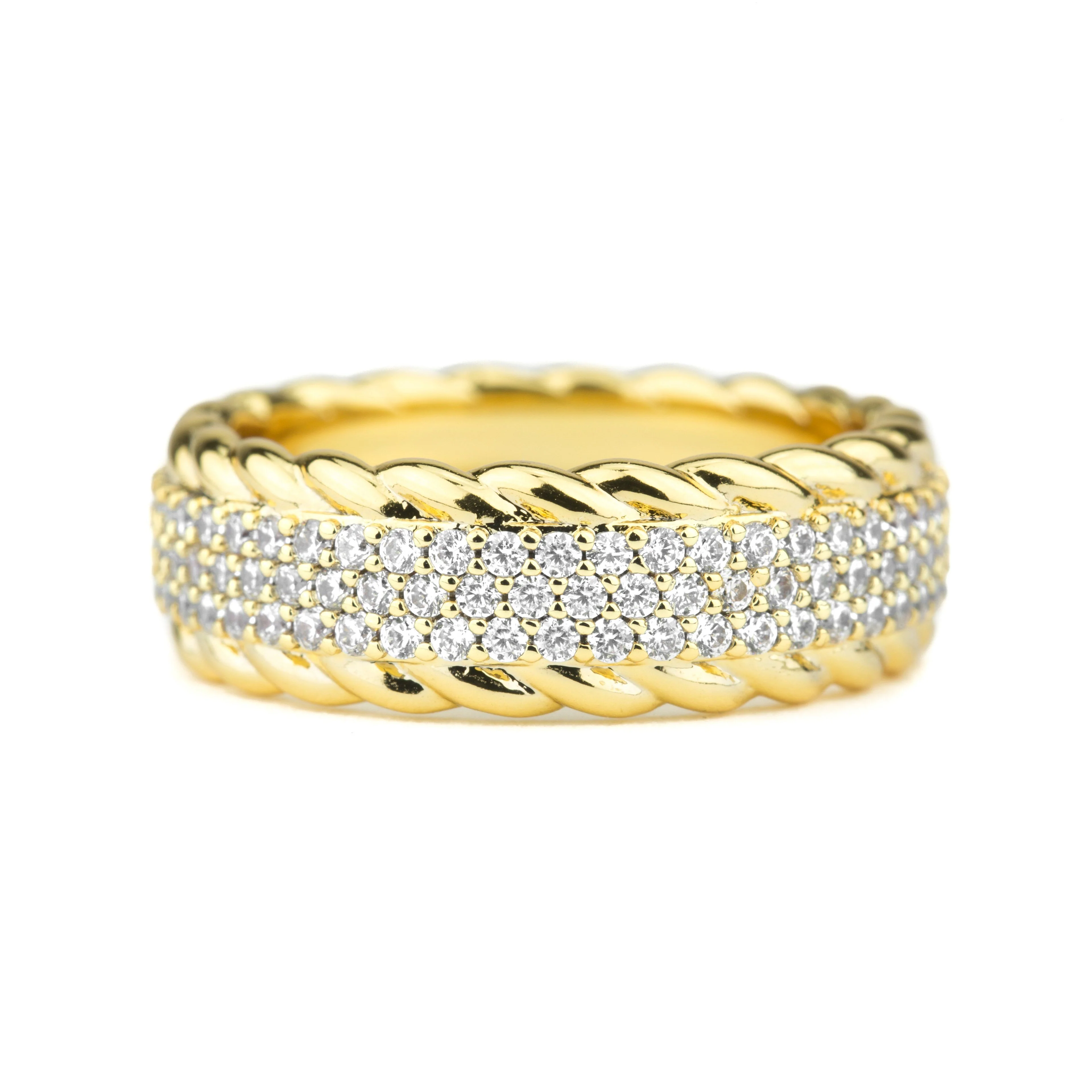 3-Row Diamond Rope Eternity Ring - Image 3