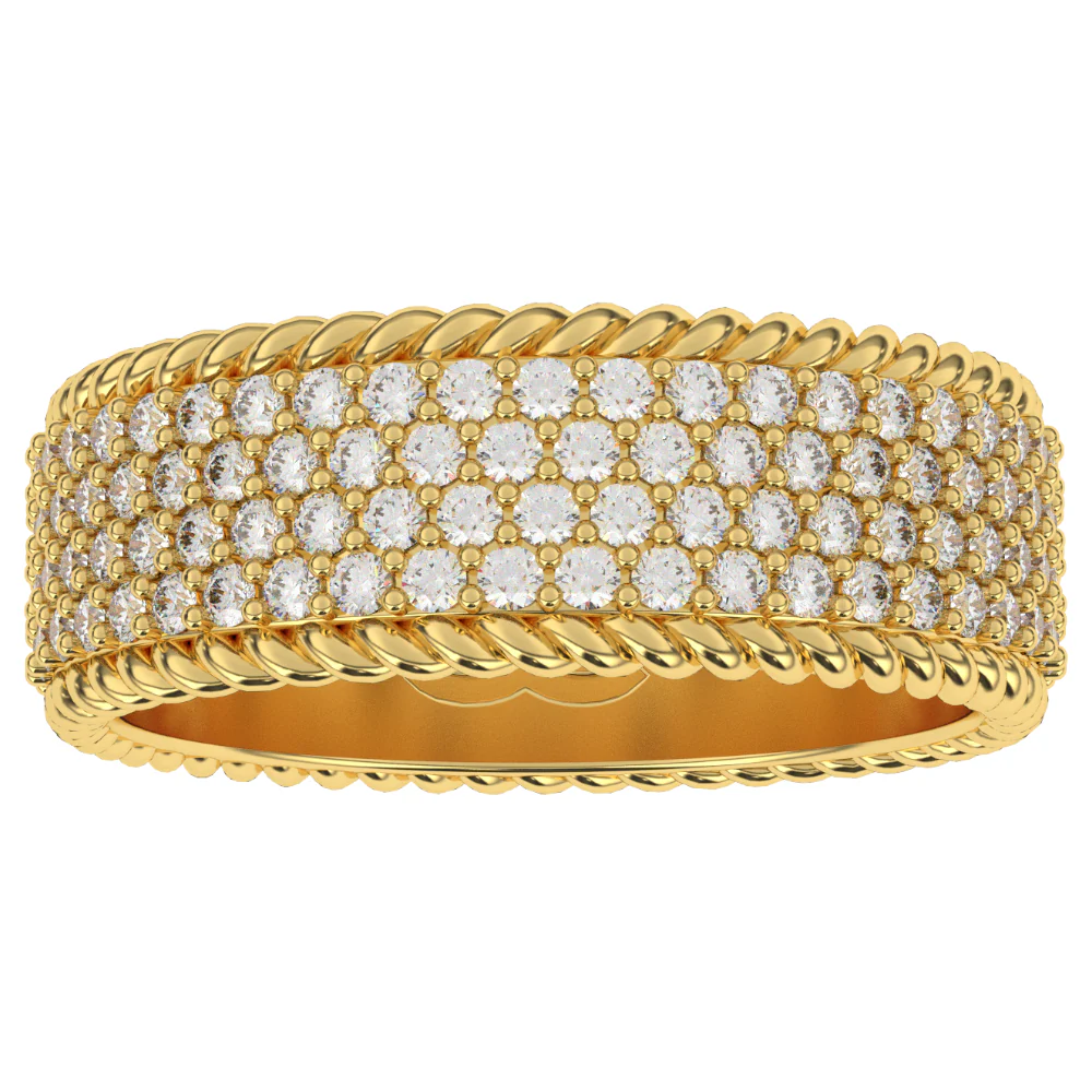4-Row Diamond Rope Ring - Image 3