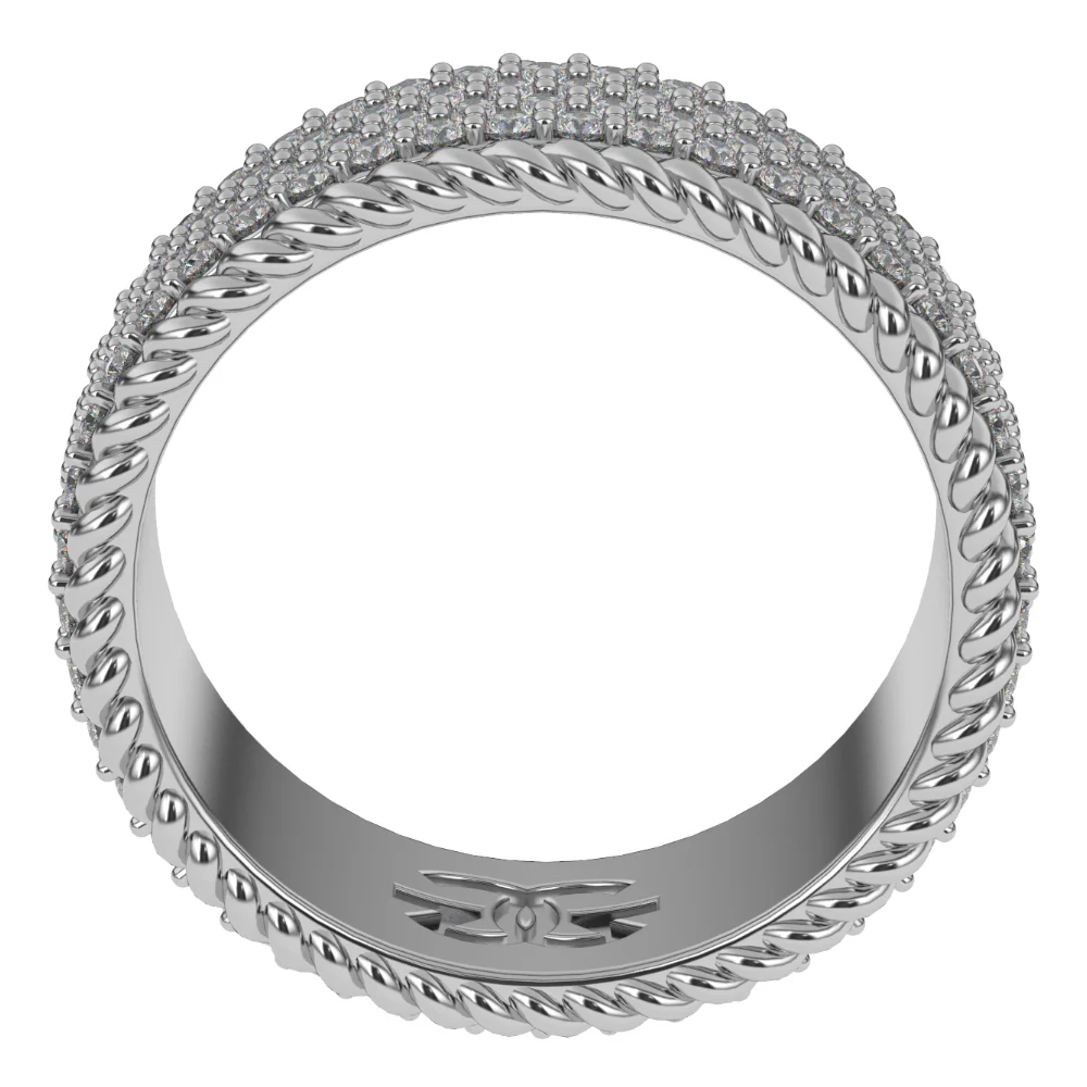 4-Row Diamond Rope Ring - Image 4