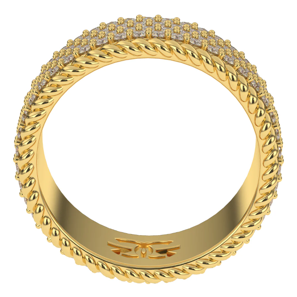 4-Row Diamond Rope Ring - Image 5