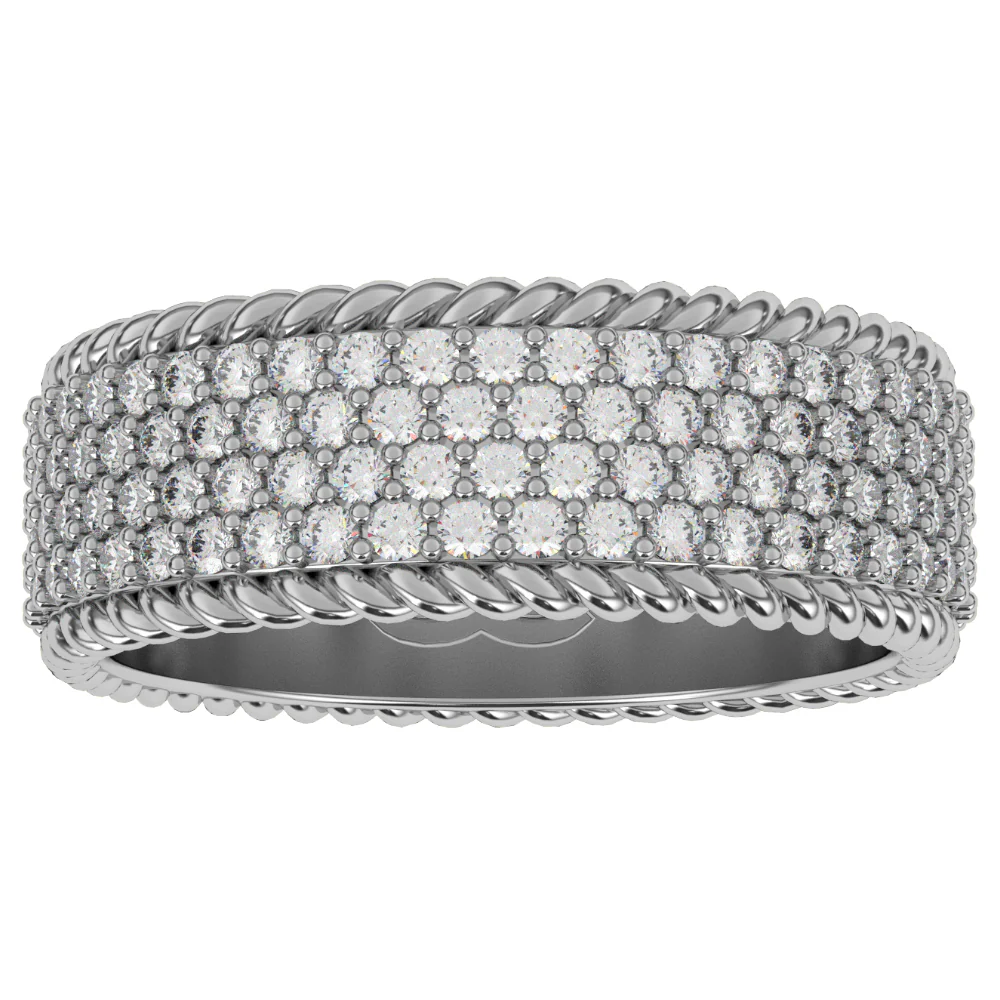 4-Row Diamond Rope Ring - Image 6