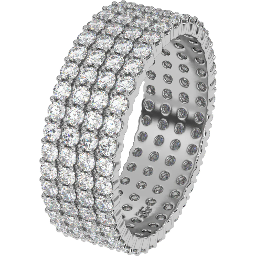 4 Row Diamond Stacked Eternity Ring - Image 10