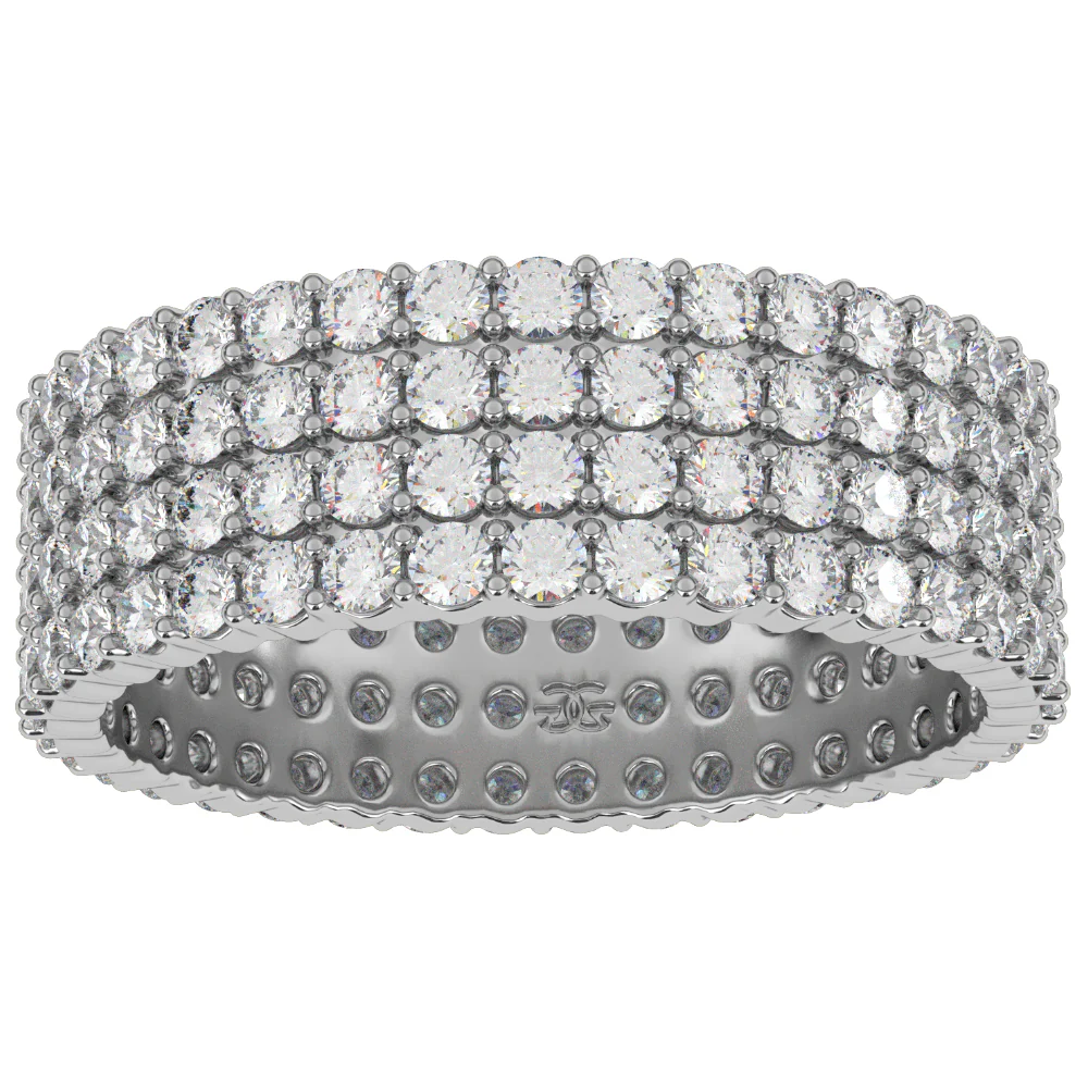 4 Row Diamond Stacked Eternity Ring - Image 12