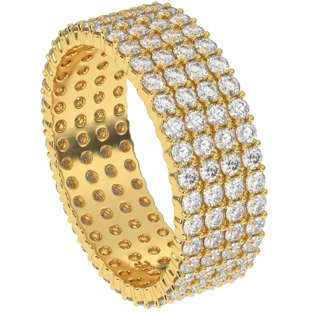 4 Row Diamond Stacked Eternity Ring - Image 13
