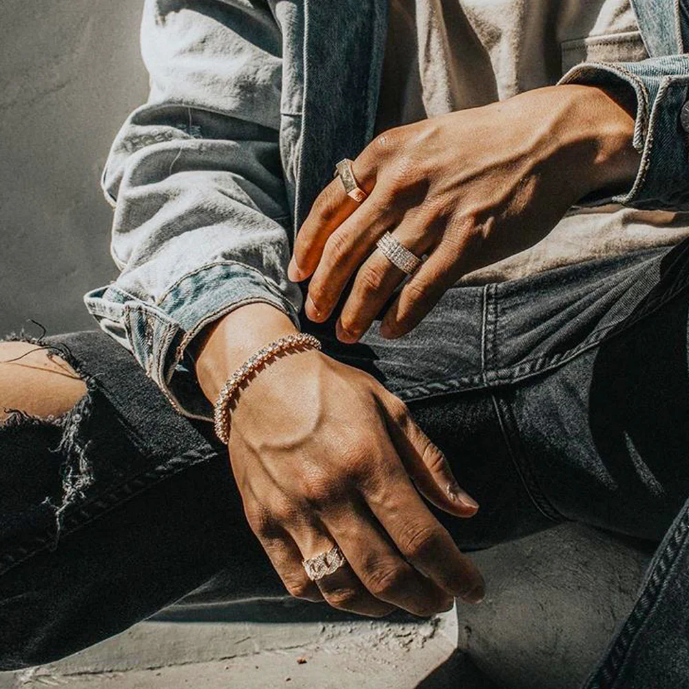 4 Row Diamond Stacked Eternity Ring - Image 4