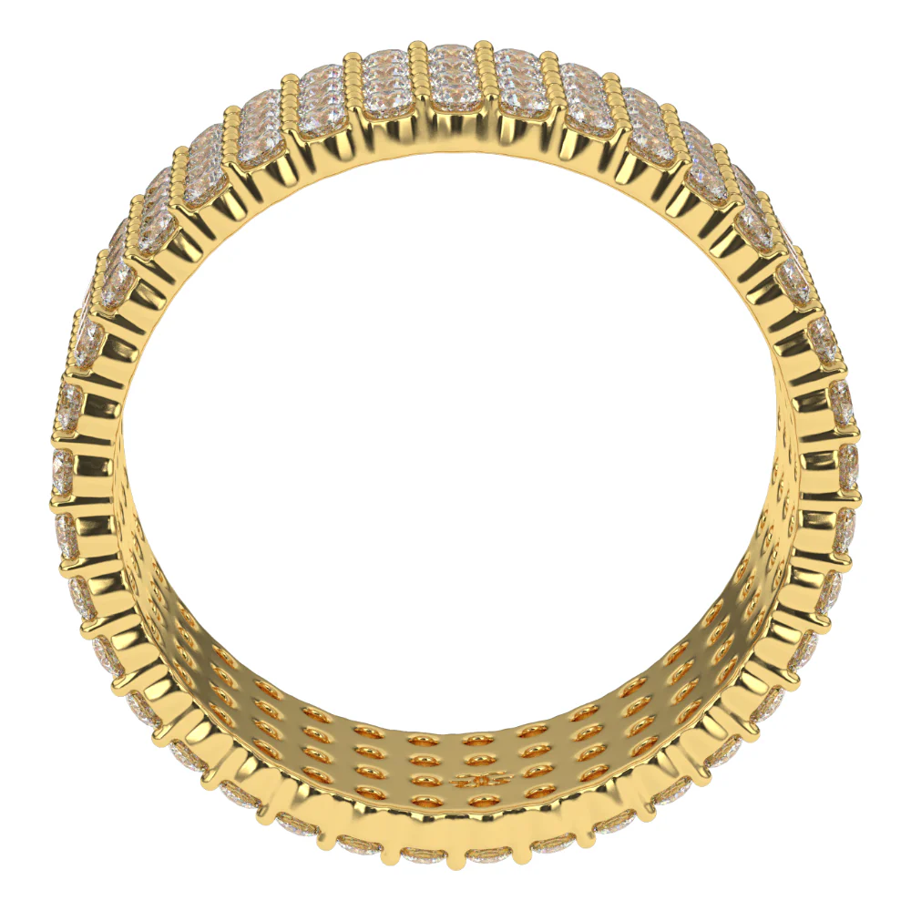4 Row Diamond Stacked Eternity Ring - Image 7