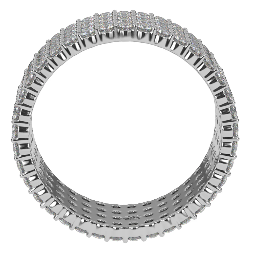 4 Row Diamond Stacked Eternity Ring - Image 8
