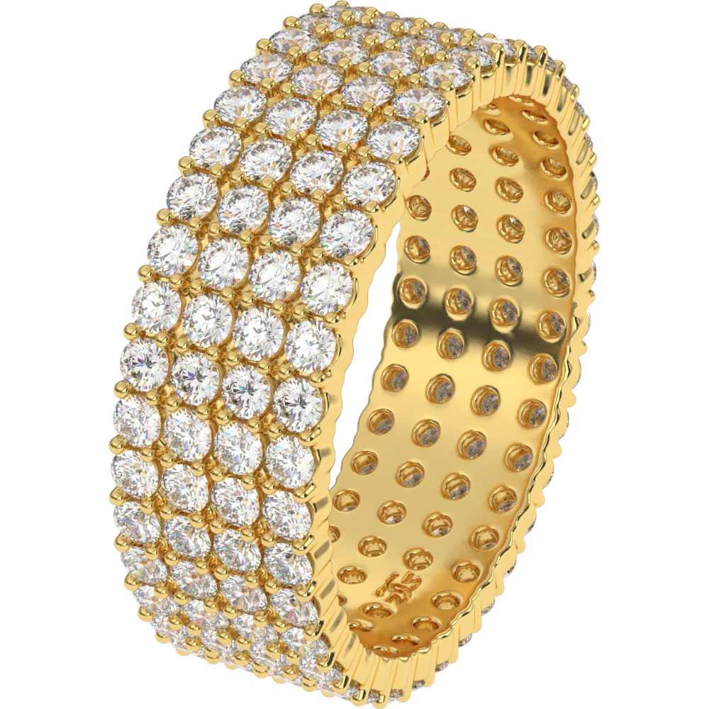 4 Row Diamond Stacked Eternity Ring - Image 9