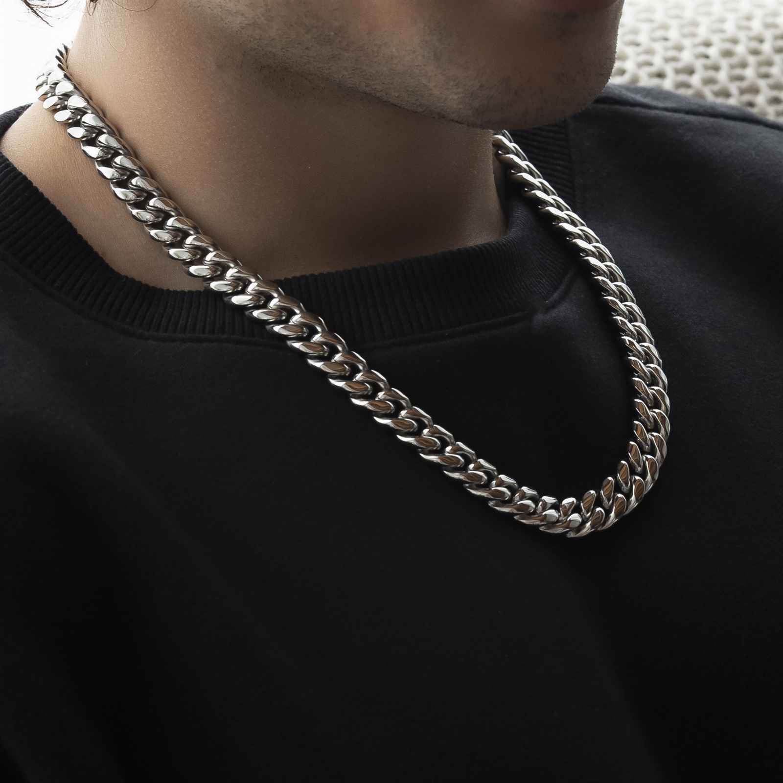 Cuban Link Chain White Gold 12mm - Image 5