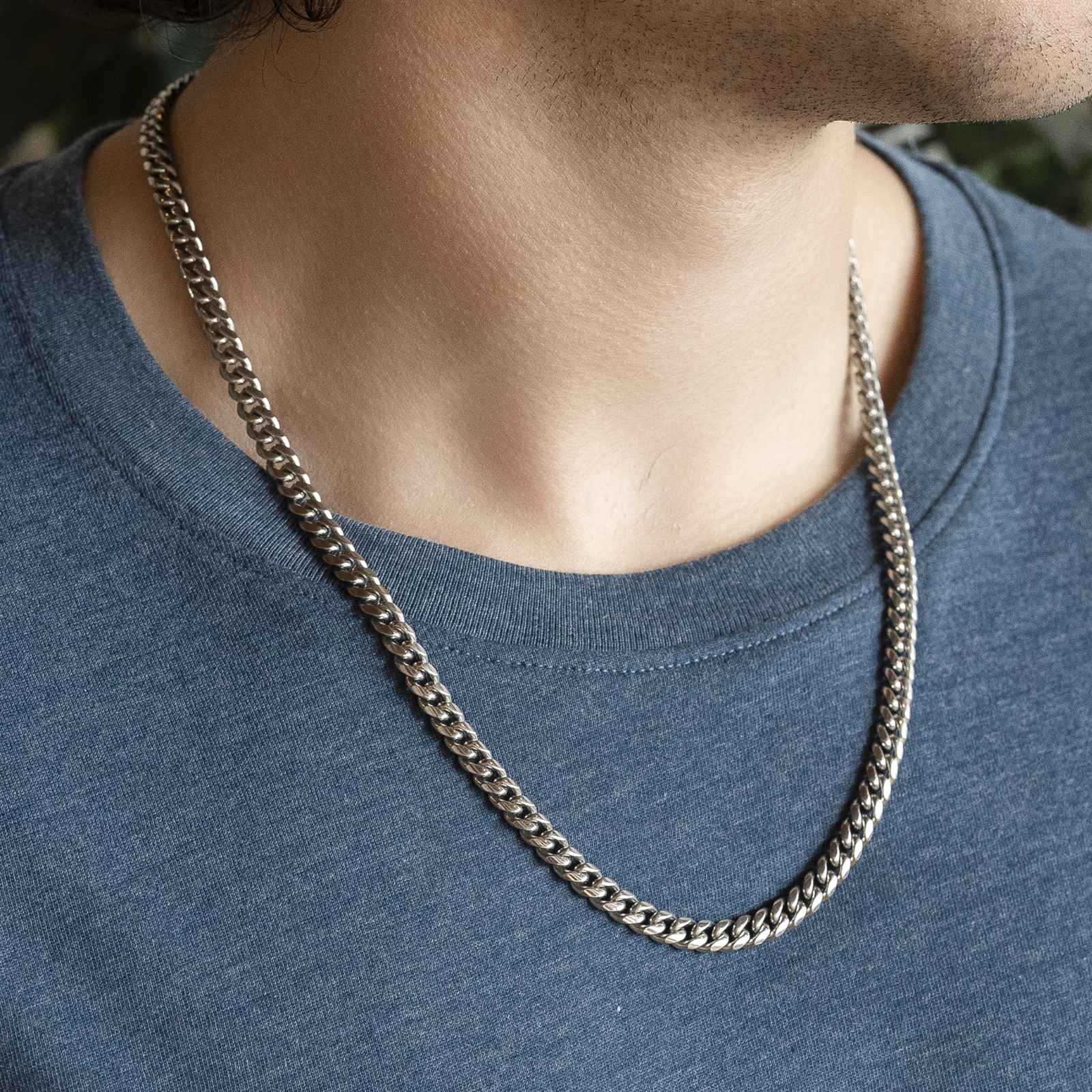 Cuban Link Chain White Gold 6mm - Image 3