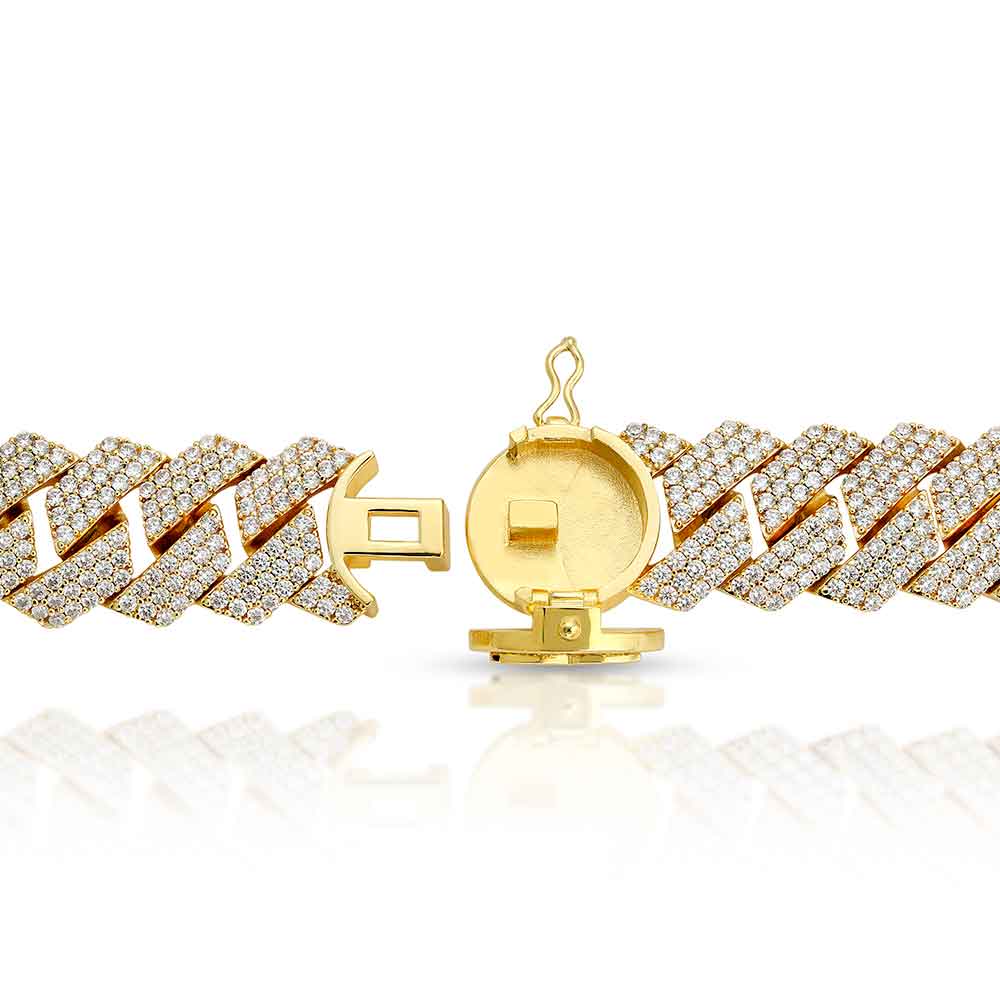 3 Row Diamond Cuban Chain 18mm - Image 11