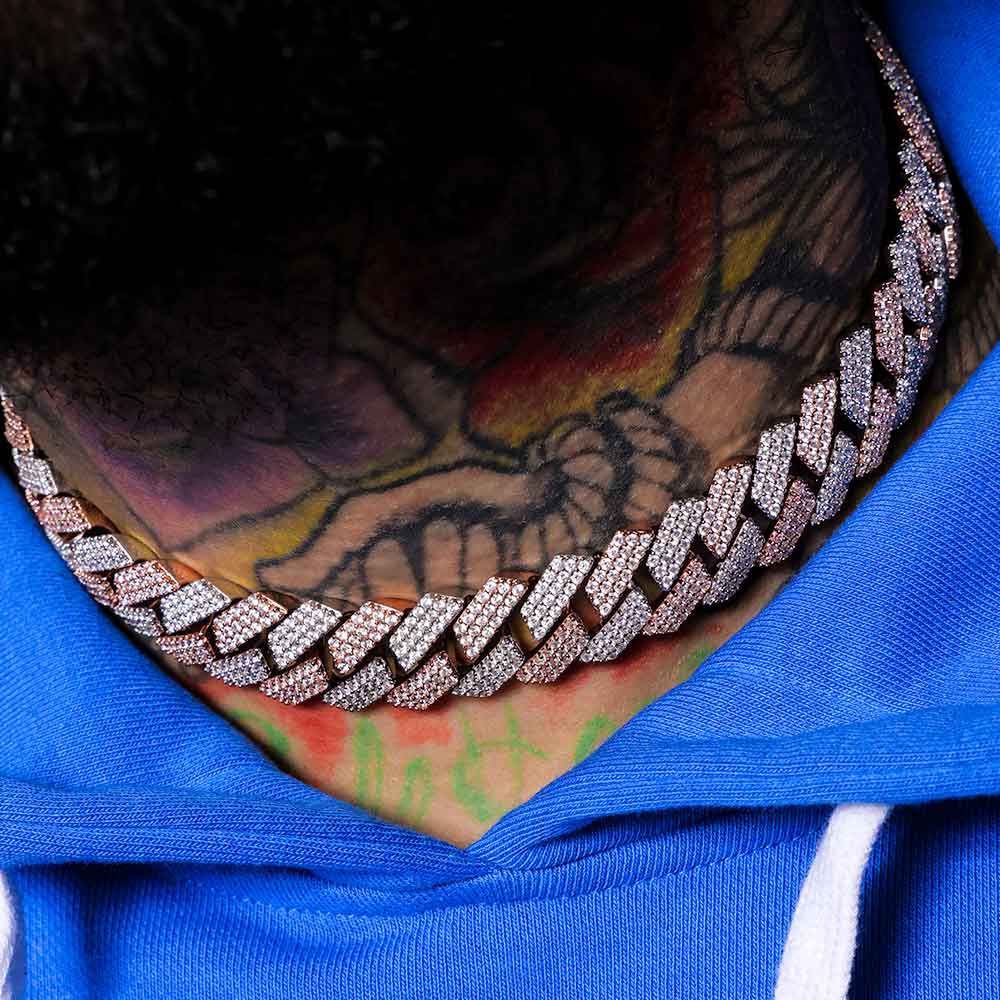 3 Row Diamond Cuban Chain 18mm - Image 5