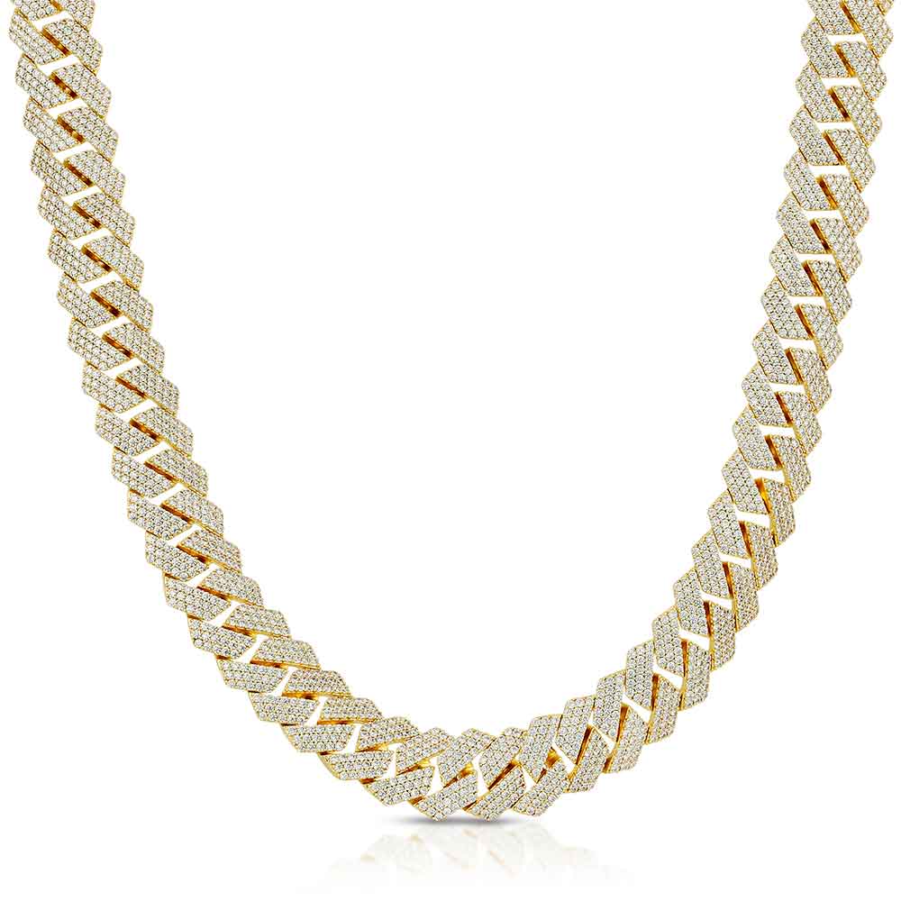 3 Row Diamond Cuban Chain 18mm - Image 6