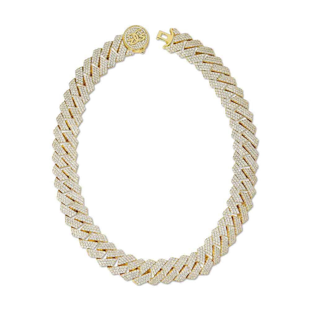 3 Row Diamond Cuban Chain 18mm - Image 8