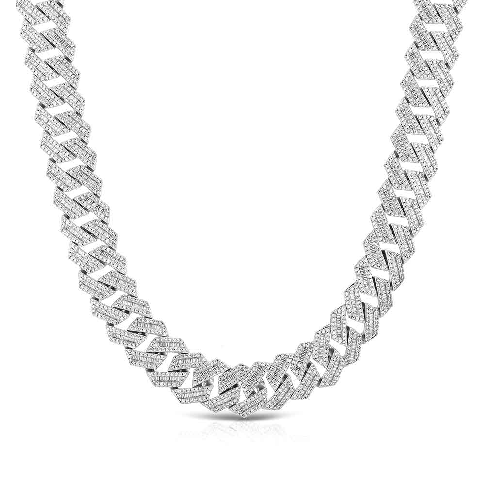 Diamond Baguette Straight Edge Cuban Chain 18mm - Image 10