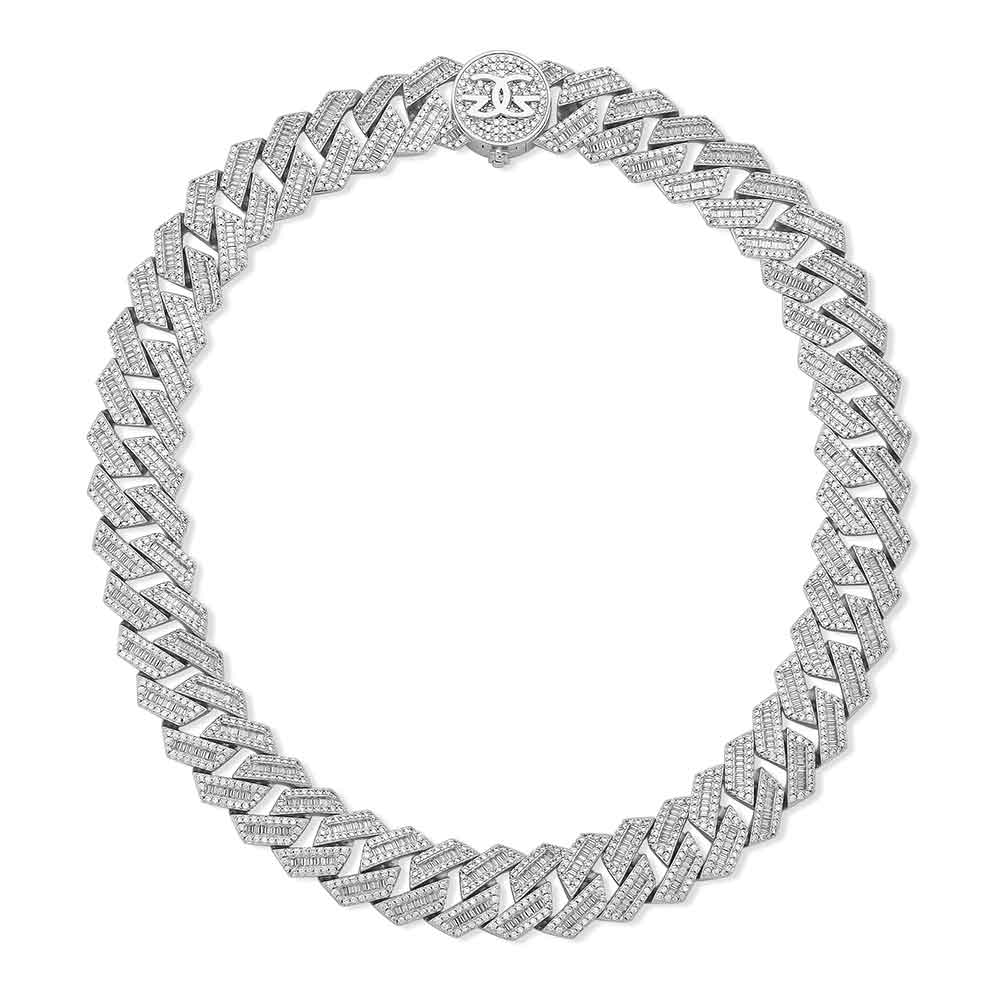Diamond Baguette Straight Edge Cuban Chain 18mm - Image 12