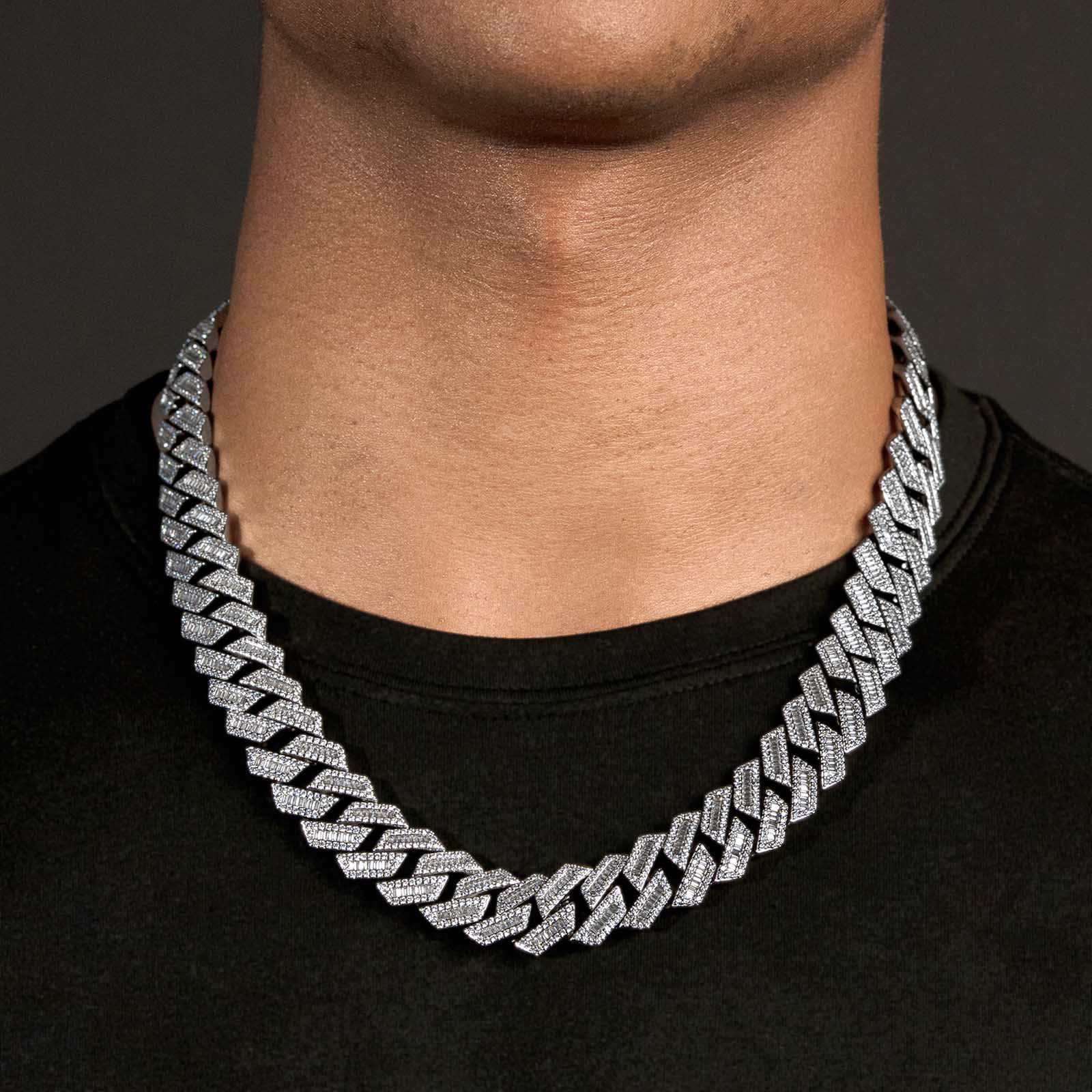 Diamond Baguette Straight Edge Cuban Chain 18mm - Image 19