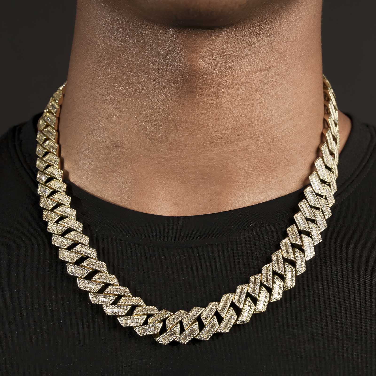 Diamond Baguette Straight Edge Cuban Chain 18mm - Image 20