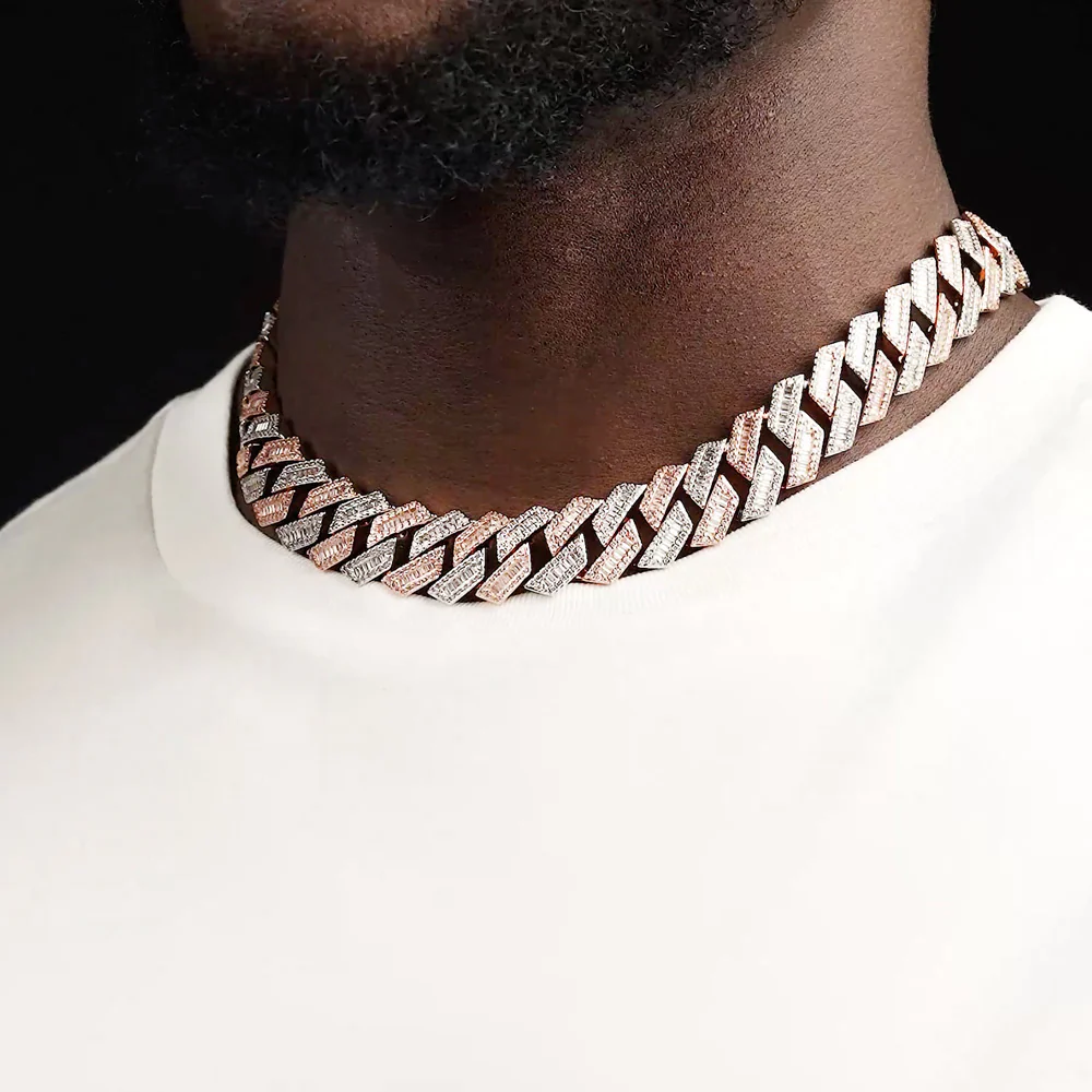 Diamond Baguette Straight Edge Cuban Chain 18mm - Image 5