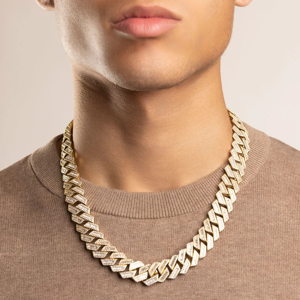 Diamond Baguette Straight Edge Cuban Chain 18mm - Image 7