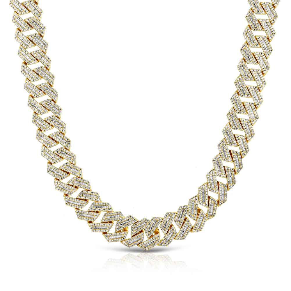 Diamond Baguette Straight Edge Cuban Chain 18mm - Image 9
