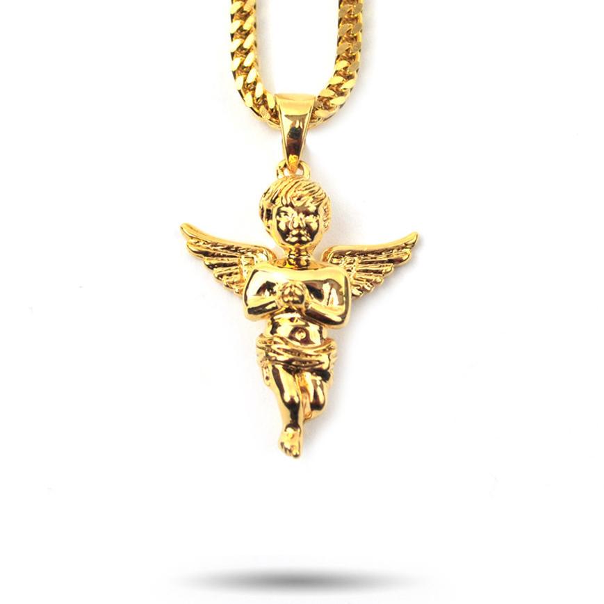 Micro Angel Pendant & Franco Gold Chain - Image 6