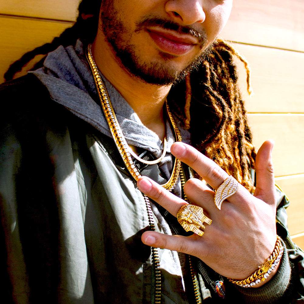 Pharaoh Head Gold Ring - Image 3