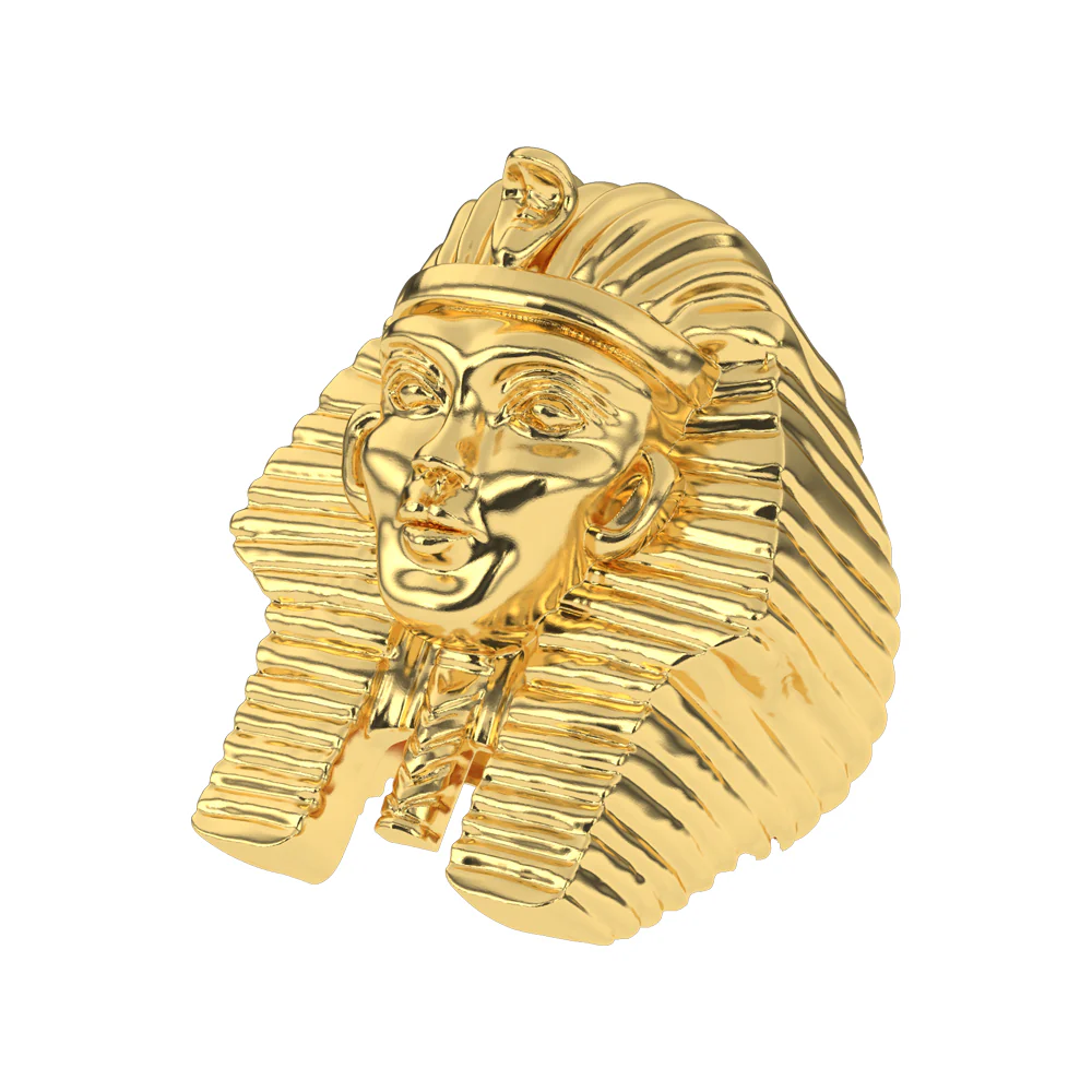 Pharaoh Head Gold Ring - Image 4