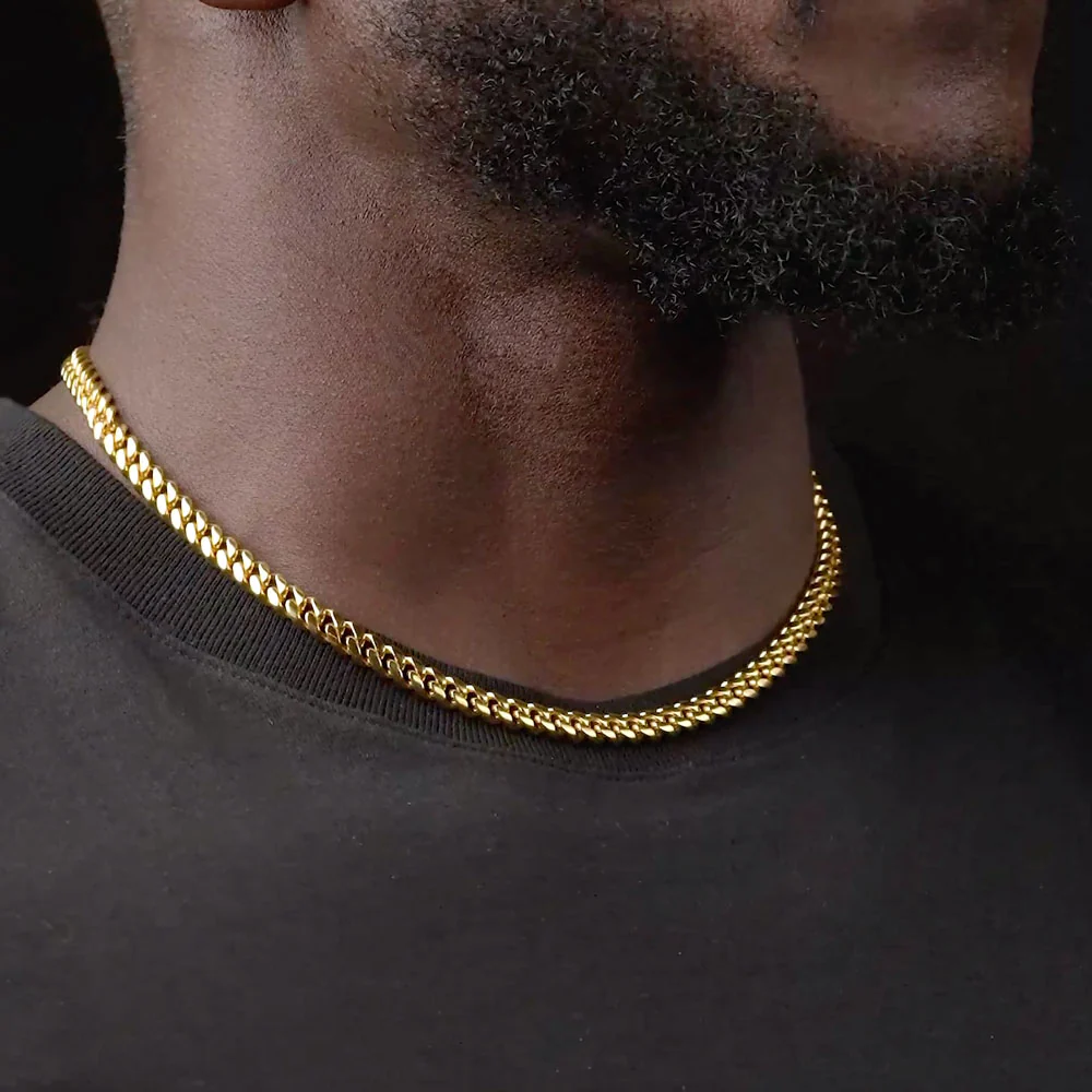 Solid Gold Cuban Link Chain Hollow - Image 3