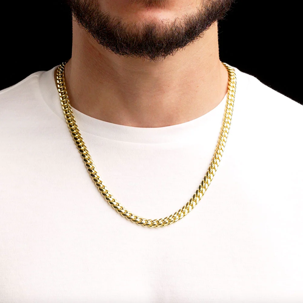 Solid Gold Cuban Link Chain Hollow - Image 6