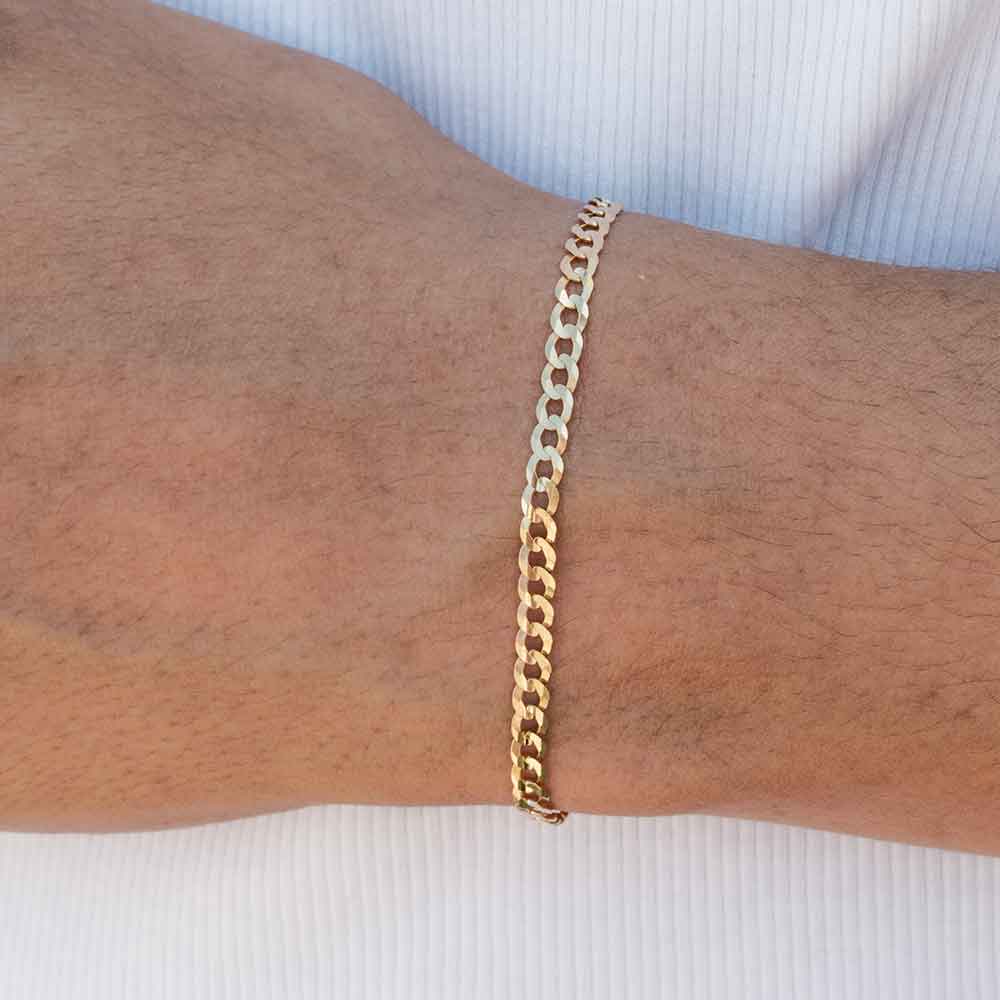 Solid Gold Curb Cuban Bracelet - Image 6