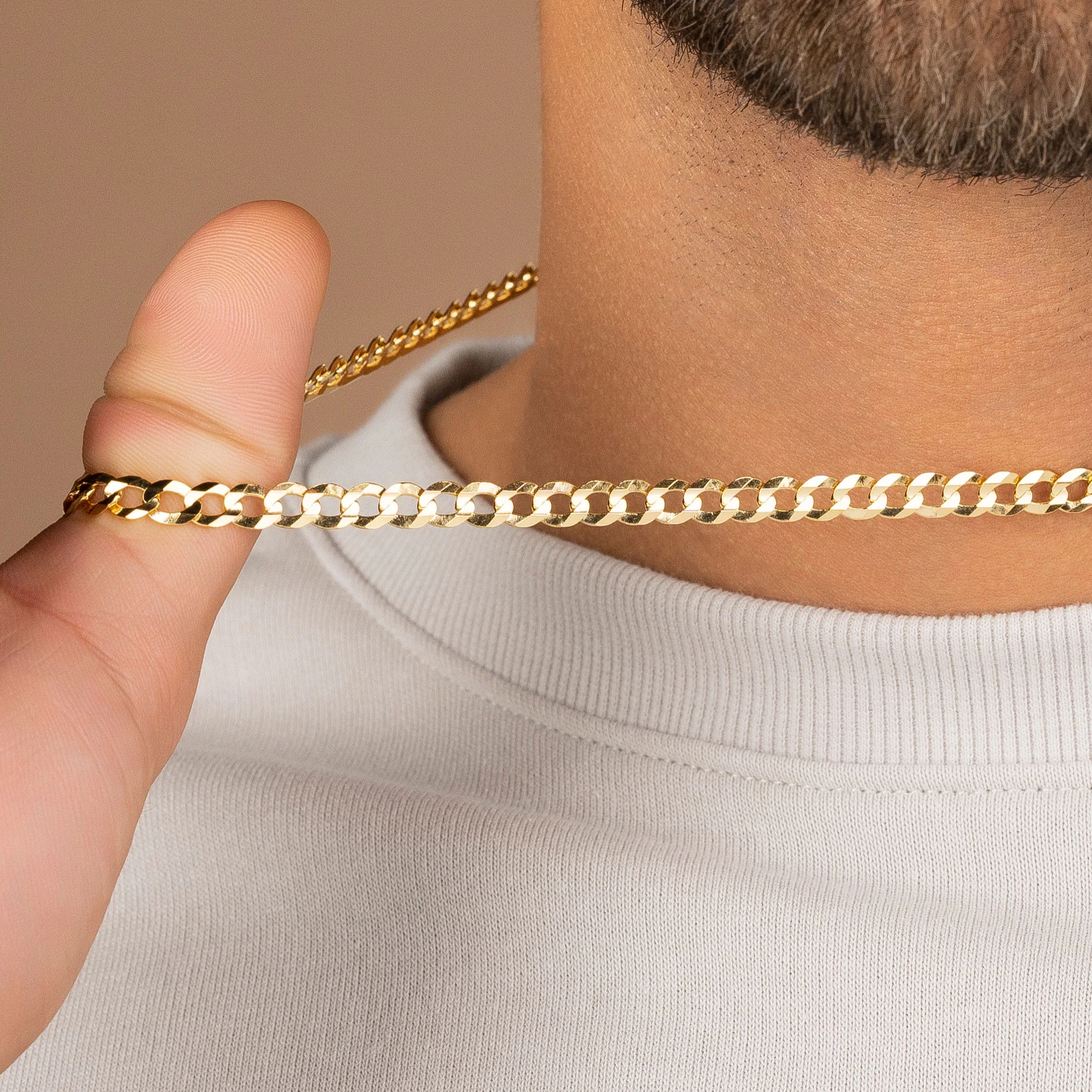 Solid Gold Curb Cuban Link Chain - Image 4