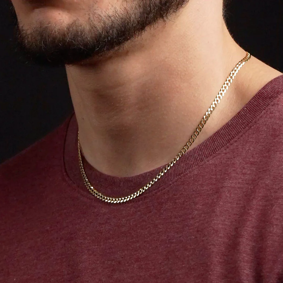 Solid Gold Curb Cuban Link Chain - Image 5
