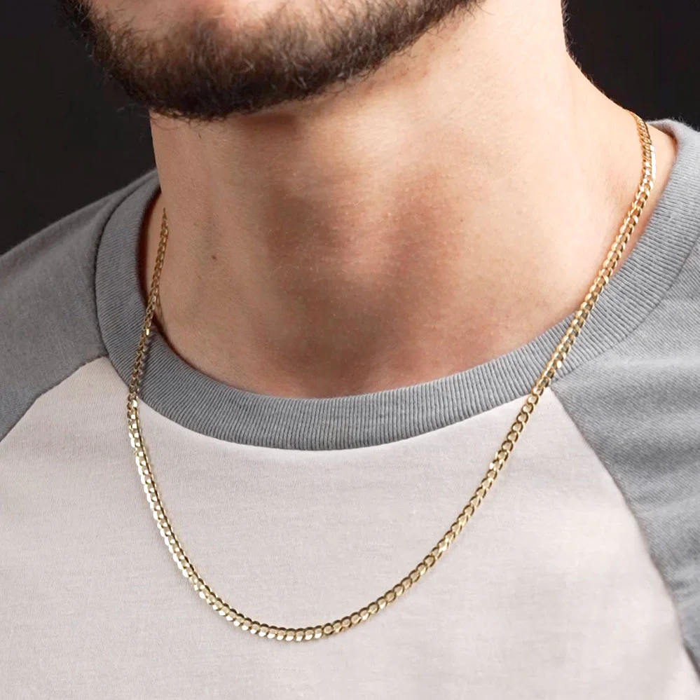 Solid Gold Curb Cuban Link Chain - Image 7