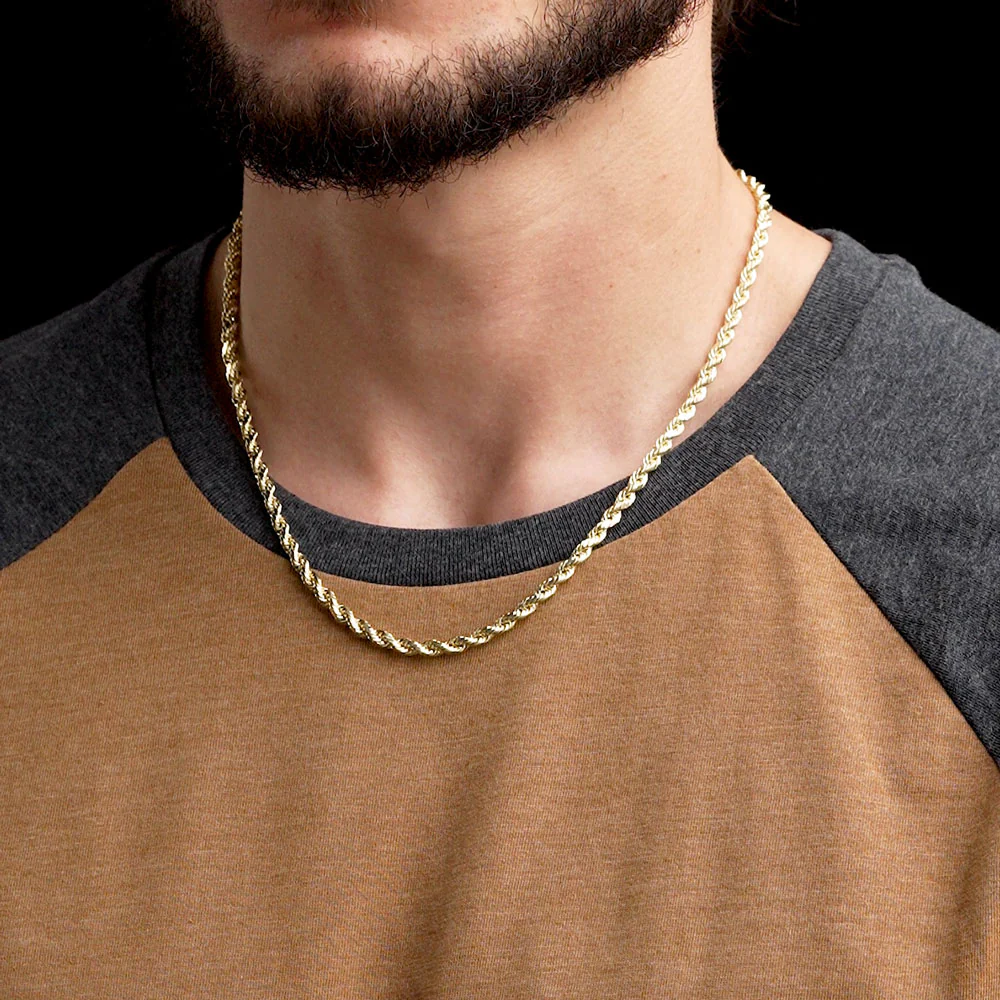 Solid Gold Rope Chain Hollow - Image 11