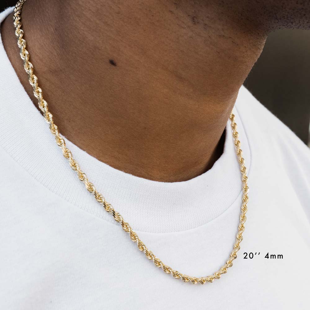 Solid Gold Rope Chain Hollow - Image 4