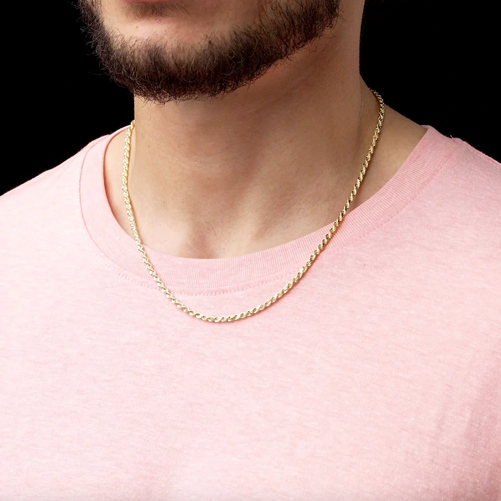 Solid Gold Rope Chain Hollow - Image 9