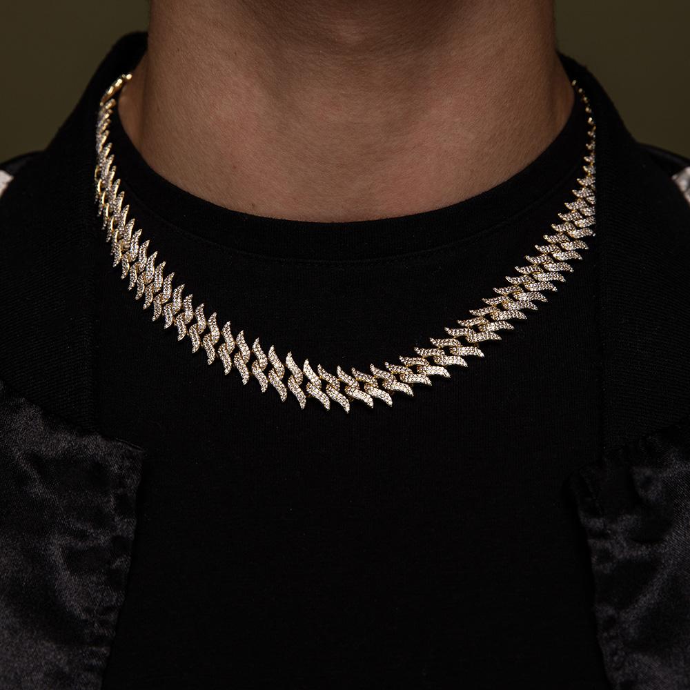 Spiked Laurel Diamond Cuban Chain - Image 3
