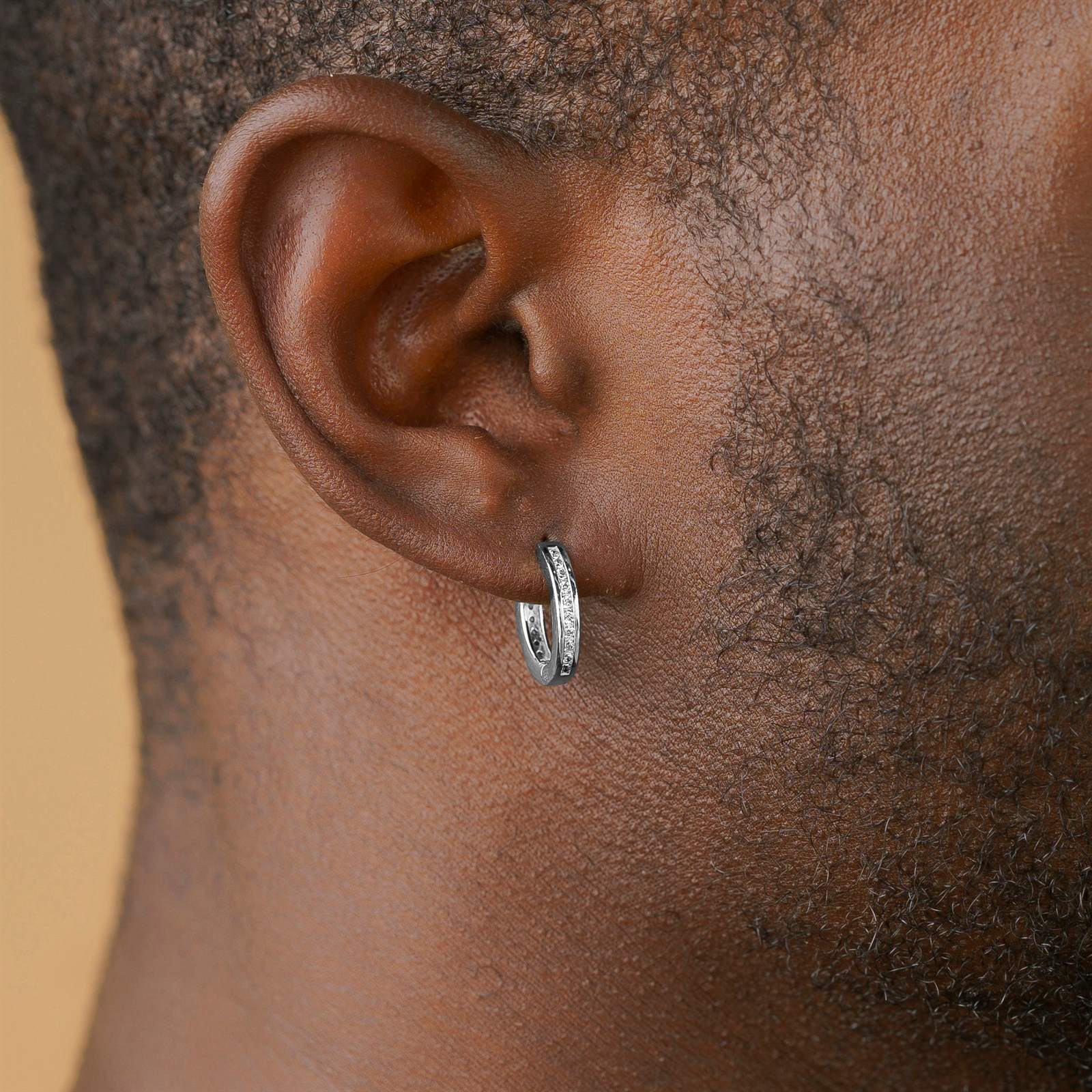 Vermeil Micro Diamond Hoop Earrings - Image 3