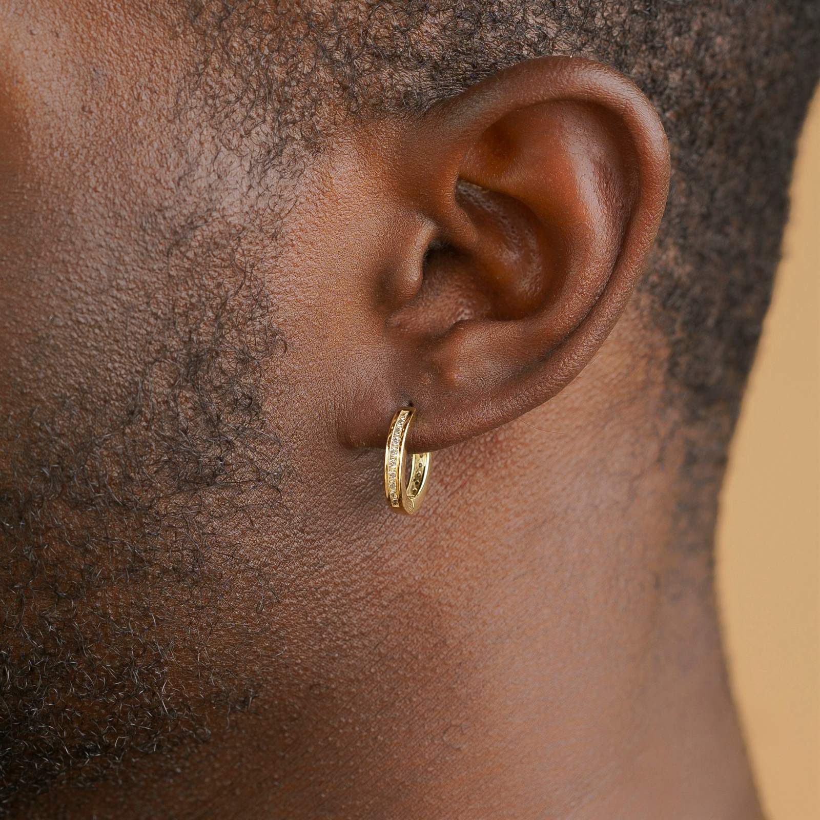 Vermeil Micro Diamond Hoop Earrings - Image 4