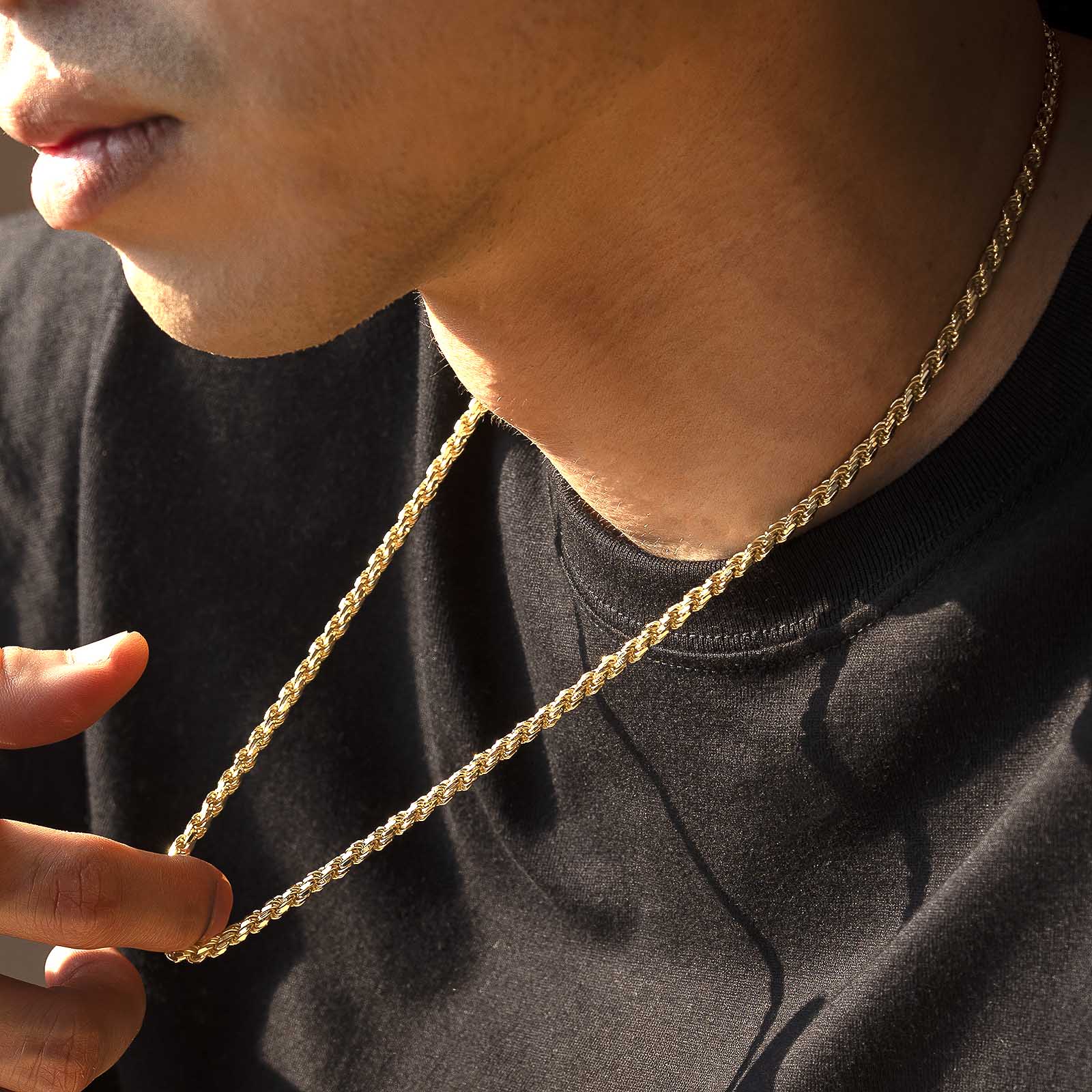 14k Gold Italian Vermeil Rope Chain - Image 4