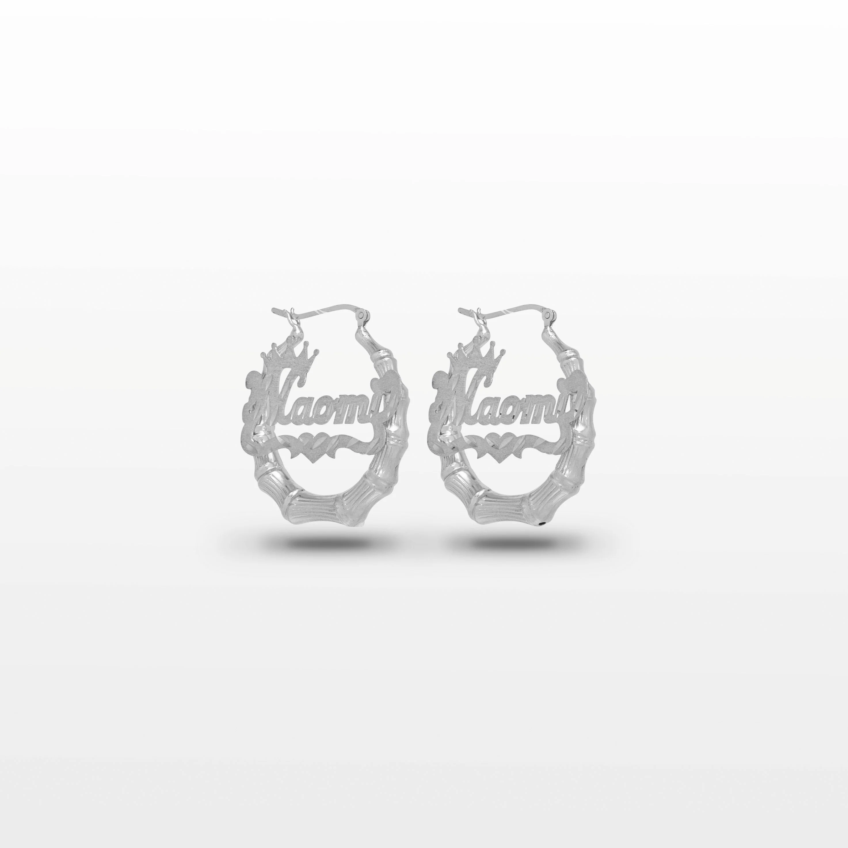 Women's Vermeil Custom Personalized Bamboo Name Earrings - Image 4