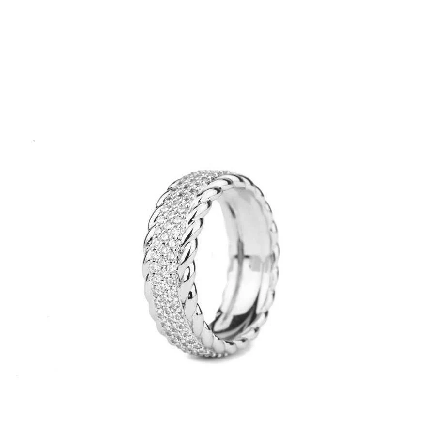 Women's 3-Row Diamond Rope Eternity Ring - Image 3