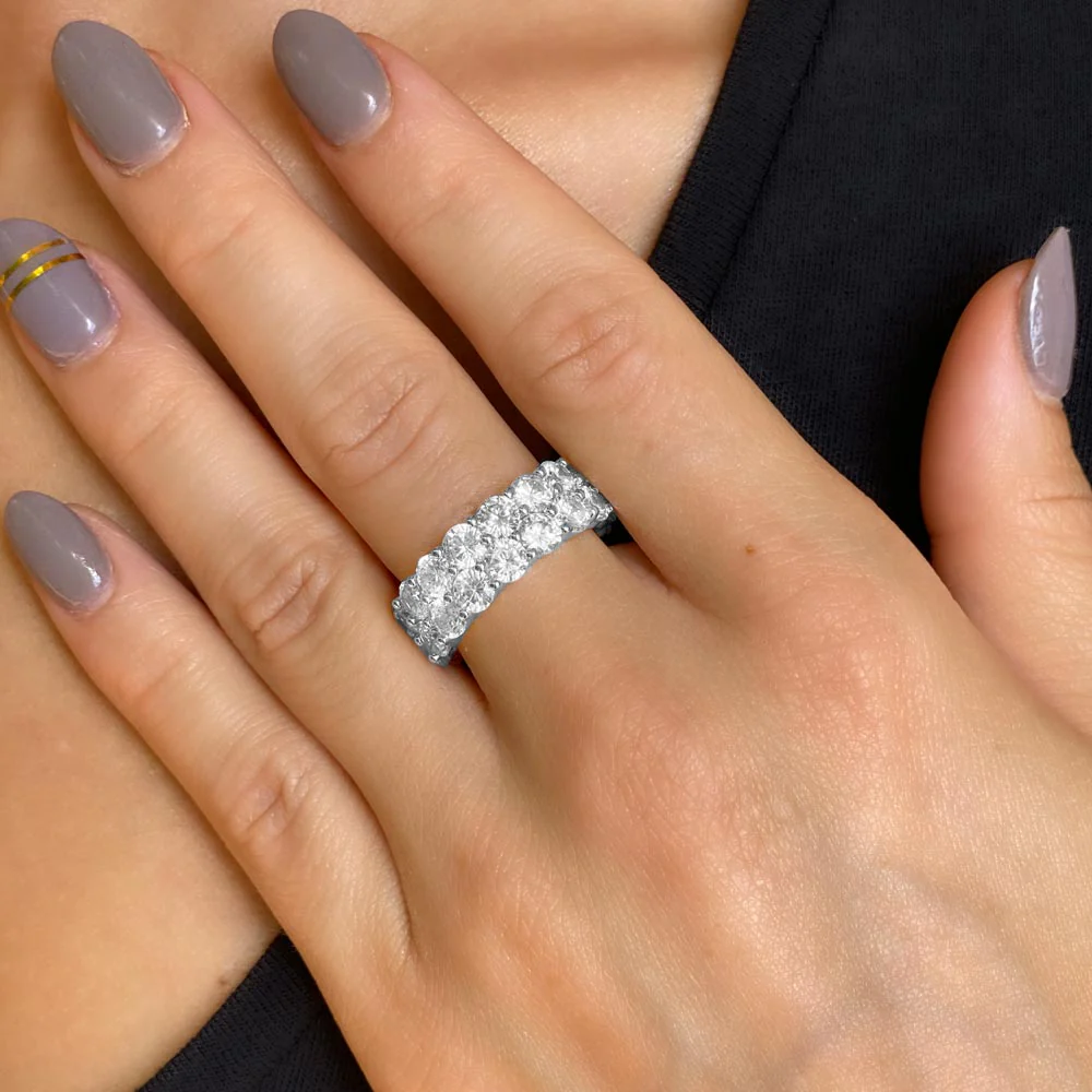 Women's Diamond Dual Eternity Ring - Image 4