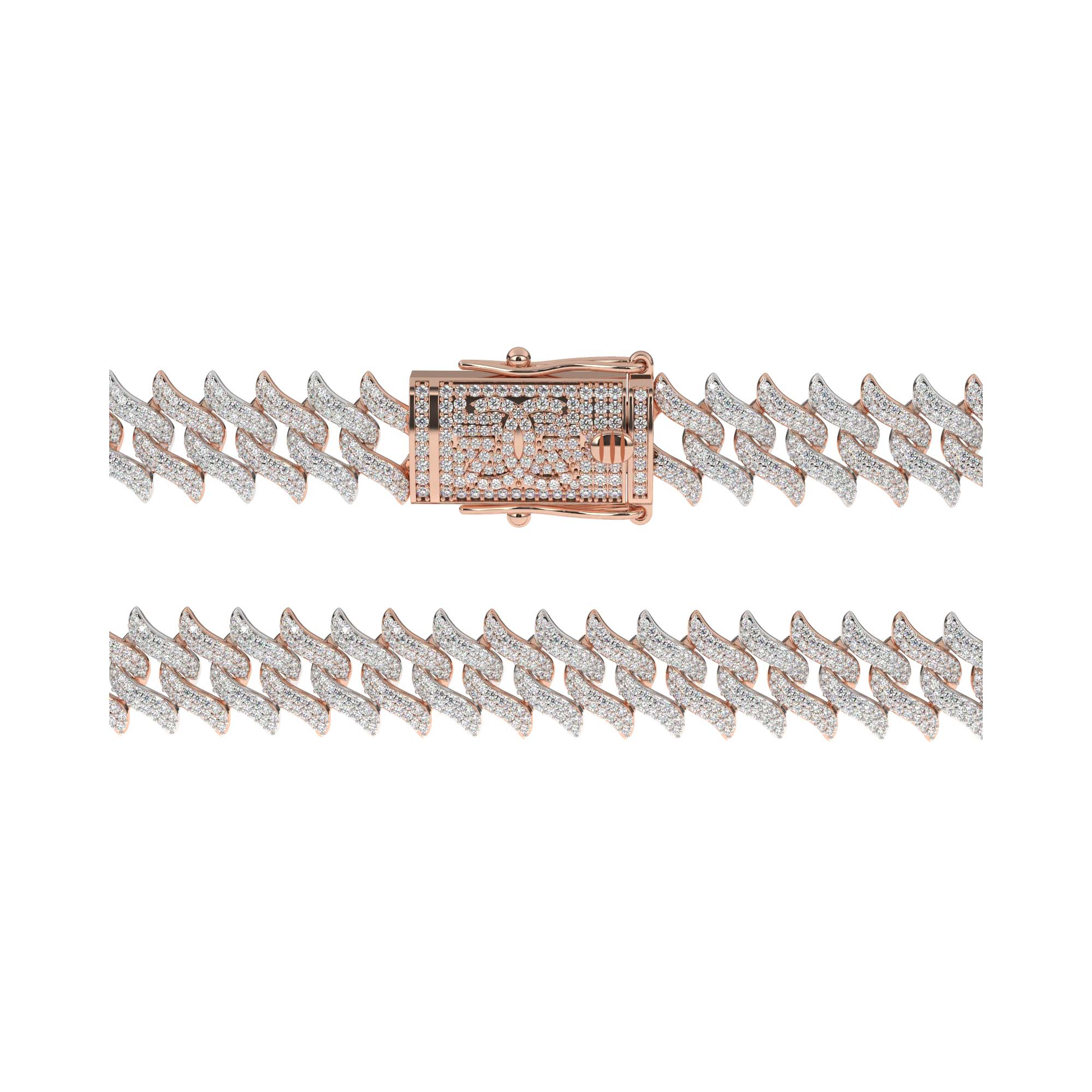 Women's Diamond Spiked Laurel Cuban Link Chain - Image 3