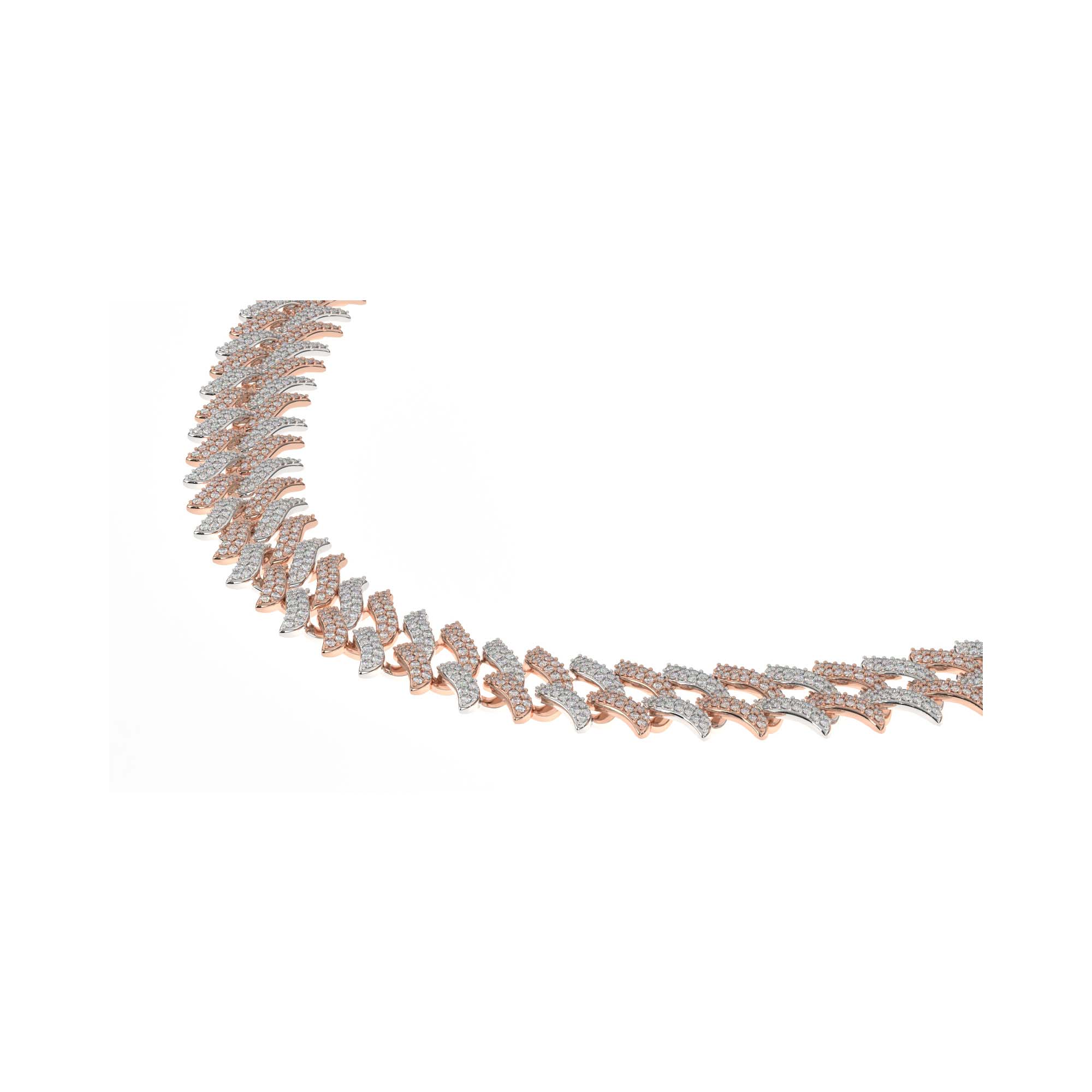 Women's Diamond Spiked Laurel Cuban Link Chain - Image 4